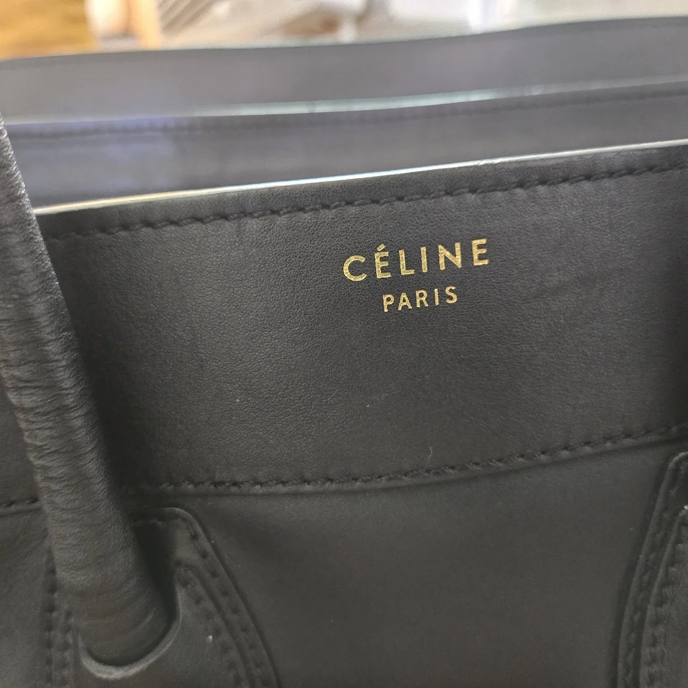 Celine Smooth Calfskin Mini Luggage Black - Picture 9 of 12